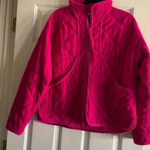 Bright pink velvet jacket